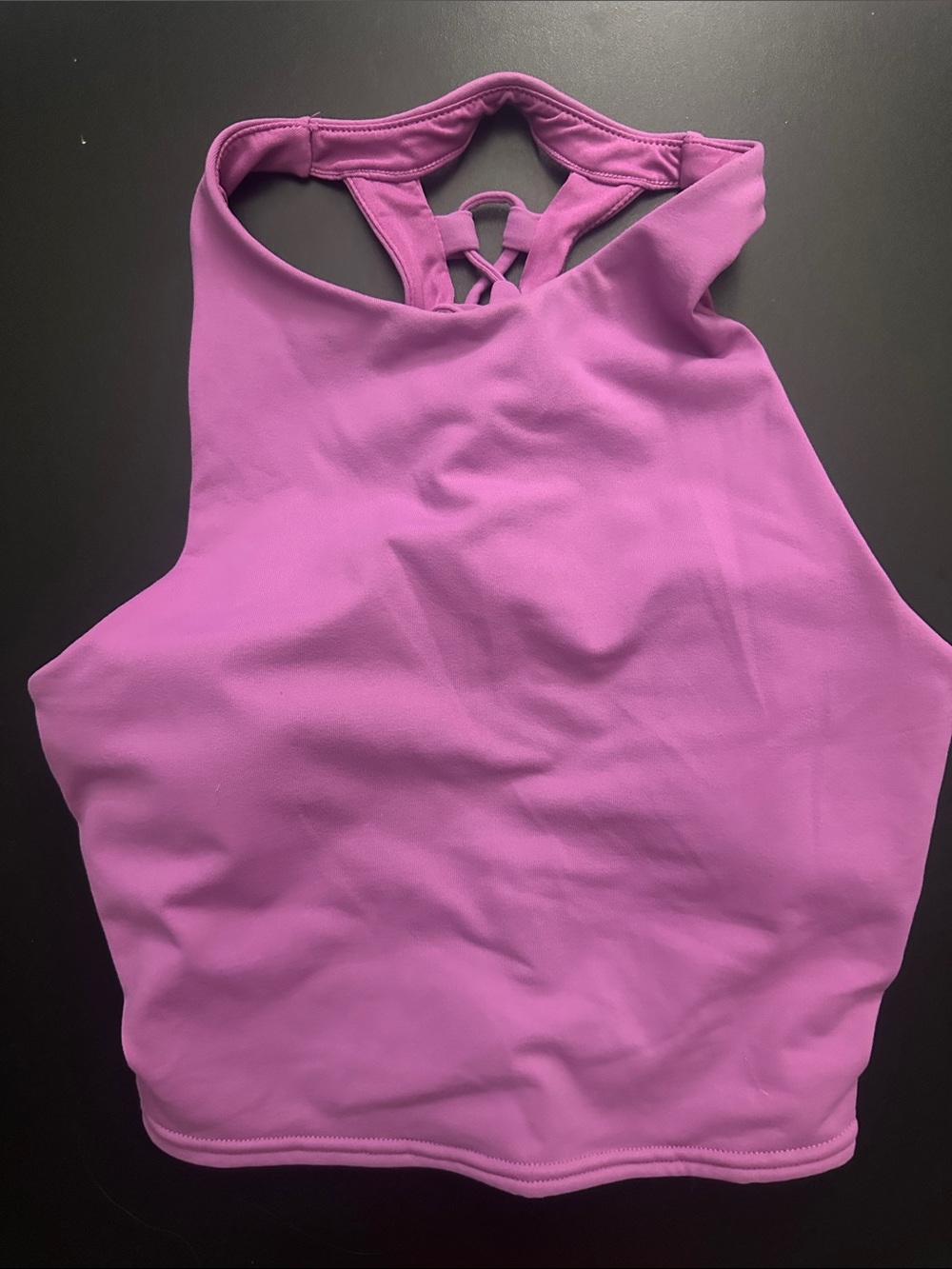 ALO Yoga Purple-Pink Halter Crop Tank